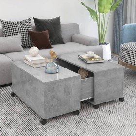 Mesa de centro madera contrachapada gris hormigón 75x75x38 cm en Mesas de centro | Comprar online en Foru.es