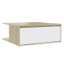 Mesa de centro madera contrachapada blanco y roble 80x80x31 cm en Mesas de centro | Comprar online en Foru.es