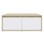 Mesa de centro madera contrachapada blanco y roble 80x80x31 cm en Mesas de centro | Comprar online en Foru.es