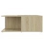 Mesa de centro madera contrachapada blanco y roble 80x80x31 cm en Mesas de centro | Comprar online en Foru.es
