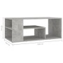 Mesa de centro madera de ingeniería gris hormigón 100x50x40 cm en Mesas de centro | Comprar online en Foru.es