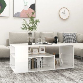 Mesa de centro madera contrachapada blanco brillo 100x50x40 cm en Mesas de centro | Comprar online en Foru.es