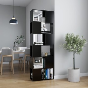 Librería separador madera contrachapada negro 60x24x186 cm de vidaXL, Librerías y estanterías - Ref: Foro24-809099, Precio: 7...