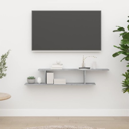 Estante de pared de TV contrachapado gris hormigón 125x18x23 cm en Estanterías | Comprar online en Foru.es