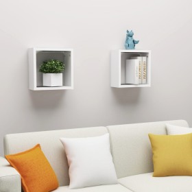 Estantes cubo de pared 2 unidades blanco 30x15x30 cm en Estanterías | Comprar online en Foru.es
