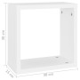 Estantes cubo de pared 2 unidades blanco 30x15x30 cm en Estanterías | Comprar online en Foru.es