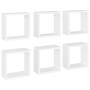 Estantes cubo de pared 6 unidades blanco 30x15x30 cm en Estanterías | Comprar online en Foru.es