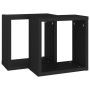 Estante cubo pared 2 uds negro 30x15x30 cm en Estanterías | Comprar online en Foru.es