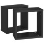 Estante cubo pared 2 uds negro 30x15x30 cm en Estanterías | Comprar online en Foru.es