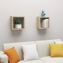 Estantes cubo de pared 2 unidades roble Sonoma 30x15x30 cm en Estanterías | Comprar online en Foru.es
