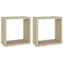 Estantes cubo de pared 2 unidades roble Sonoma 30x15x30 cm en Estanterías | Comprar online en Foru.es