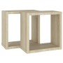 Estantes cubo de pared 2 unidades roble Sonoma 30x15x30 cm en Estanterías | Comprar online en Foru.es