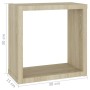 Estantes cubo de pared 2 unidades roble Sonoma 30x15x30 cm en Estanterías | Comprar online en Foru.es