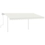 Toldo manual retráctil con postes crema 4x3,5 m en Toldos | Comprar online en Foru.es