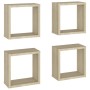 Estantes cubo de pared 4 unidades roble Sonoma 30x15x30 cm en Estanterías | Comprar online en Foru.es