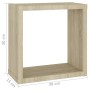 Estantes cubo de pared 4 unidades roble Sonoma 30x15x30 cm en Estanterías | Comprar online en Foru.es