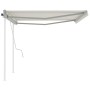 Toldo manual retráctil con postes crema 4x3,5 m en Toldos | Comprar online en Foru.es