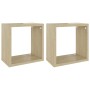 Estantes cubo de pared 2 unidades roble Sonoma 26x15x26 cm en Estanterías | Comprar online en Foru.es