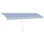 Toldo automático LED sensor de viento azul y blanco 600x350 cm de vidaXL, Toldos - Ref: Foro24-3069691, Precio: 941,15 €, Des...