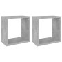 Estantes cubo de pared 2 unidades gris hormigón 26x15x26 cm en Estanterías | Comprar online en Foru.es