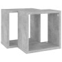 Estantes cubo de pared 2 unidades gris hormigón 26x15x26 cm en Estanterías | Comprar online en Foru.es
