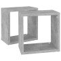 Estantes cubo de pared 2 unidades gris hormigón 26x15x26 cm en Estanterías | Comprar online en Foru.es