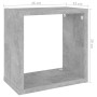 Estantes cubo de pared 2 unidades gris hormigón 26x15x26 cm en Estanterías | Comprar online en Foru.es