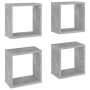 Estantes cubo de pared 4 unidades gris hormigón 26x15x26 cm en Estanterías | Comprar online en Foru.es