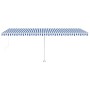 Toldo automático LED sensor de viento azul y blanco 600x350 cm de vidaXL, Toldos - Ref: Foro24-3069691, Precio: 941,15 €, Des...