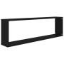 Estantes cubo de pared 2 uds contrachapado negro 100x15x30 cm en Estanterías | Comprar online en Foru.es