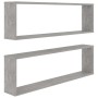 Estante cubo pared 2uds contrachapado gris hormigón 100x15x30cm en Estanterías | Comprar online en Foru.es