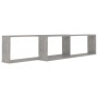 Estante cubo pared 2uds contrachapado gris hormigón 100x15x30cm en Estanterías | Comprar online en Foru.es