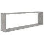 Estante cubo pared 2uds contrachapado gris hormigón 100x15x30cm en Estanterías | Comprar online en Foru.es