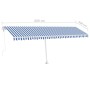 Toldo automático LED sensor de viento azul y blanco 600x350 cm de vidaXL, Toldos - Ref: Foro24-3069691, Precio: 941,15 €, Des...