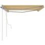 Toldo manual retráctil con postes amarillo y blanco 4x3,5 m en Toldos | Comprar online en Foru.es