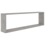 Estante cubo pared 4uds contrachapado gris hormigón 100x15x30cm en Estanterías | Comprar online en Foru.es