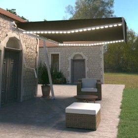 Toldo automático LED sensor de viento gris antracita 500x350 cm de vidaXL, Toldos - Ref: Foro24-3069674, Precio: 819,13 €, De...