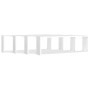 Estantes cubo de pared 4 uds contrachapado blanco 80x15x26,5 cm en Estanterías | Comprar online en Foru.es