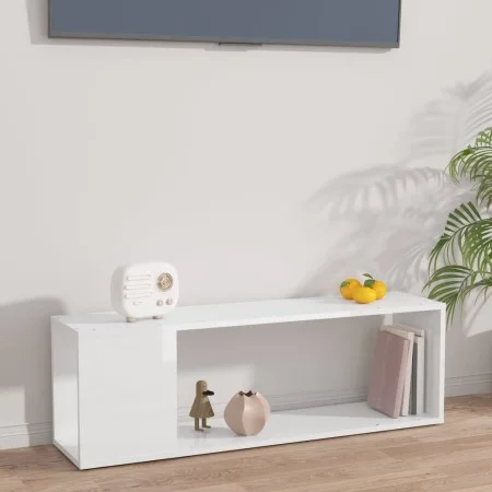 Mueble para TV madera contrachapada blanco brillo 100x24x32 cm de vidaXL, Muebles TV - Ref: Foro24-809167, Precio: 36,22 €, D...