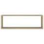 Estantes cubos de pared 2 uds contrachapada roble 80x15x26,5 cm en Estanterías | Comprar online en Foru.es