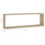 Estantes cubos de pared 2 uds contrachapada roble 80x15x26,5 cm en Estanterías | Comprar online en Foru.es