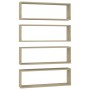 Estante cubo pared 4uds contrachapado roble Sonoma 80x15x26,5cm en Estanterías | Comprar online en Foru.es