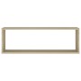 Estante cubo pared 4uds contrachapado roble Sonoma 80x15x26,5cm en Estanterías | Comprar online en Foru.es