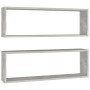 Estante de pared 2 uds contrachapado gris hormigón 80x15x26,5cm en Estanterías | Comprar online en Foru.es