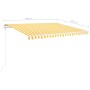 Toldo manual retráctil con postes amarillo y blanco 4x3,5 m en Toldos | Comprar online en Foru.es