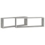 Estante de pared 2 uds contrachapado gris hormigón 80x15x26,5cm en Estanterías | Comprar online en Foru.es