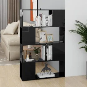 Estantería/divisor de espacios negro brillo 80x24x124,5 cm de vidaXL, Librerías y estanterías - Ref: Foro24-809141, Precio: 5...