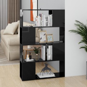 Estantería/divisor de espacios negro brillo 80x24x124,5 cm de vidaXL, Librerías y estanterías - Ref: Foro24-809141, Precio: 5...