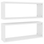 Estante cubo de pared 2 uds madera ingeniería blanco 60x15x23cm en Estanterías | Comprar online en Foru.es