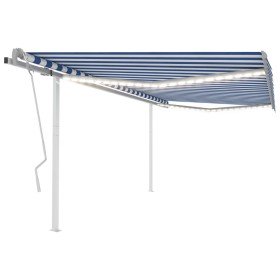 Toldo manual retráctil con LED azul y blanco 4x3,5 m en Toldos | Comprar online en Foru.es